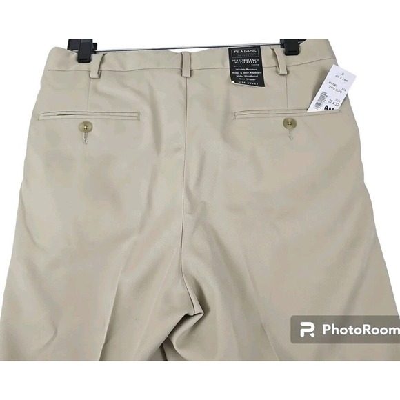 Jos. A. Bank~Mens 32×32~Khaki Traveler Chinos Cuffed Pants Wrinkle Resistant NWT - Picture 8 of 9